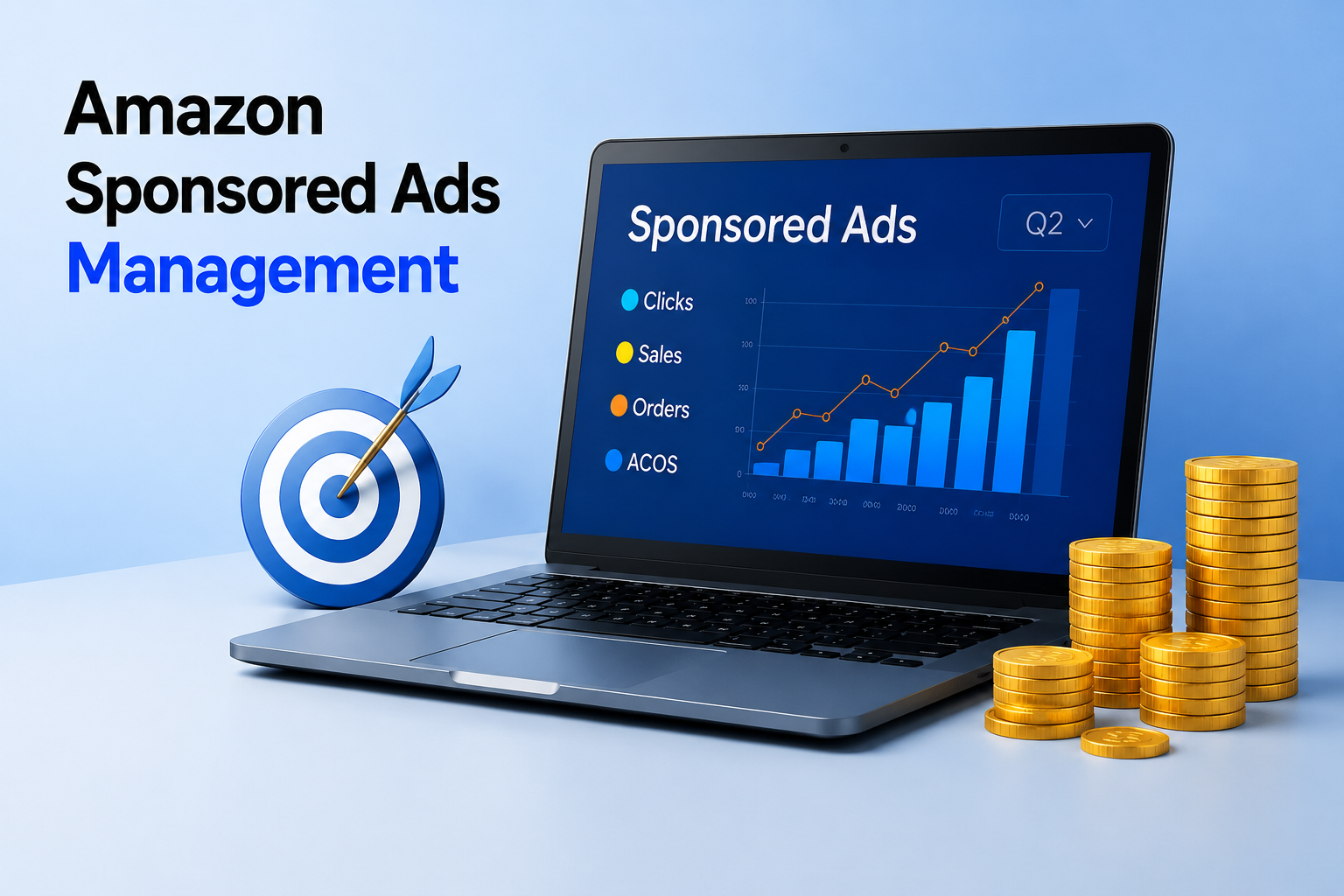 Amazon Sponsored Ads campaign management with PPC performance dashboard