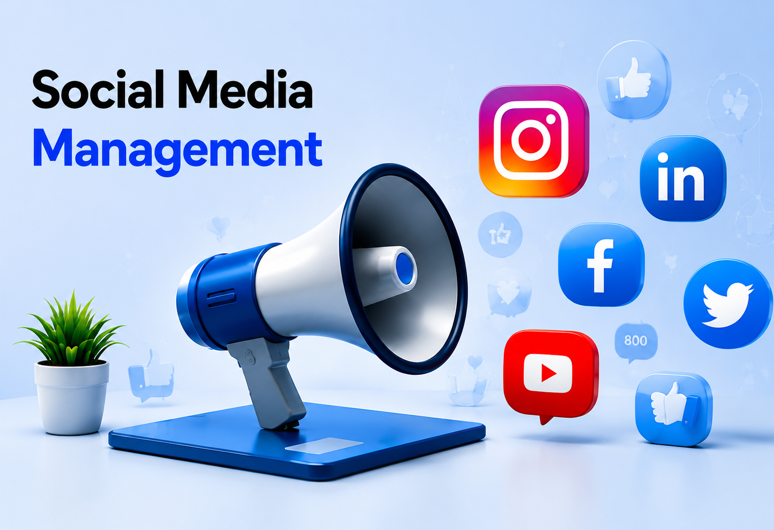 Professional social media management strategy with analytics and marketing dashboard