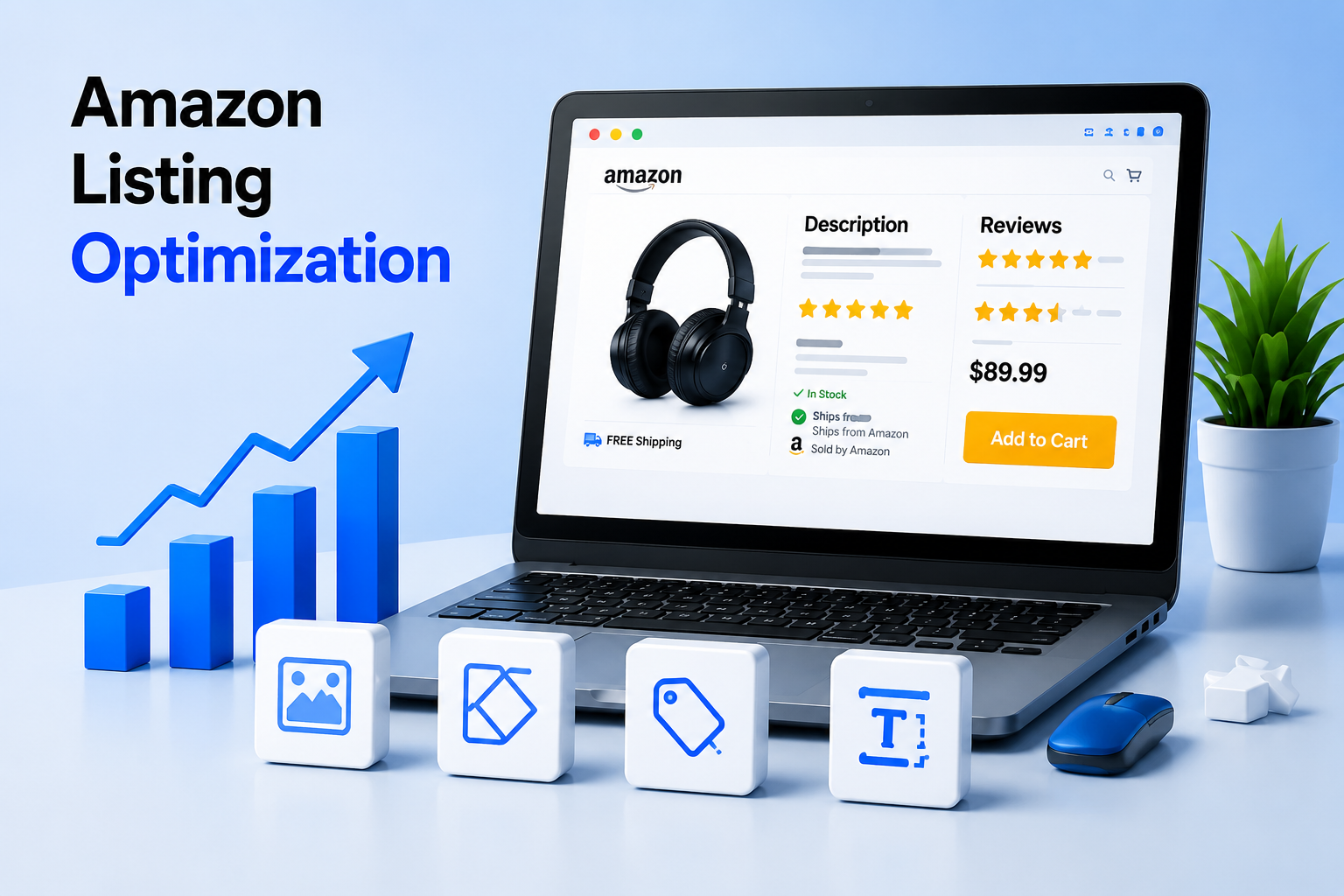 Amazon product listing optimization for higher visibility and conversions